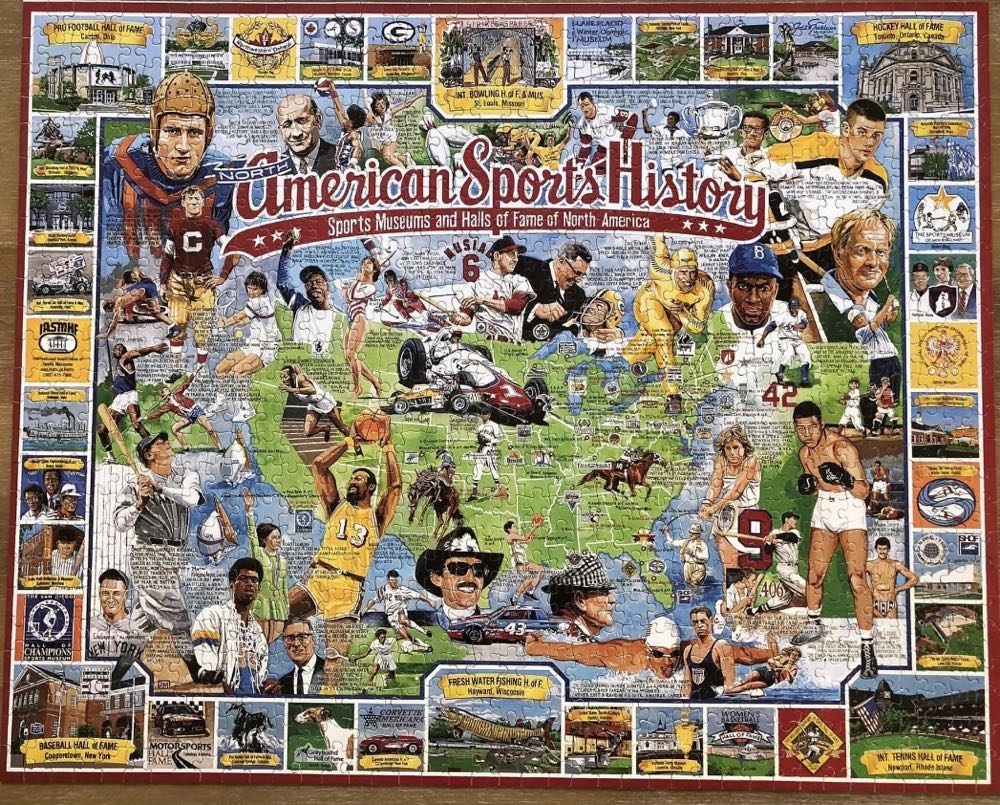 **Boxed ***American Sports History-BOTH NIB KIM - White Mountain Puzzles puzzle collectible [Barcode 724819247189] - Main Image 2