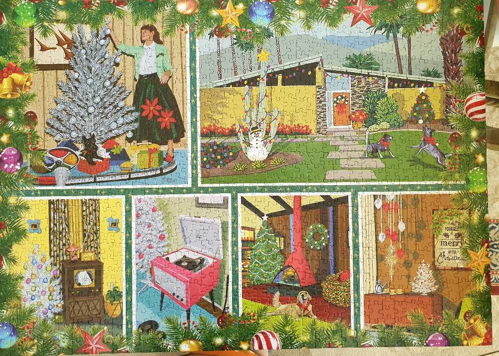 Mid Century Christmas Piece Jigsaw Puzzle Give The Gift Of Warm Memories And Shared Fun This Holiday Season! DONATED Shelby Library - Hannessey puzzle collectible [Barcode 706259280018] - Main Image 3