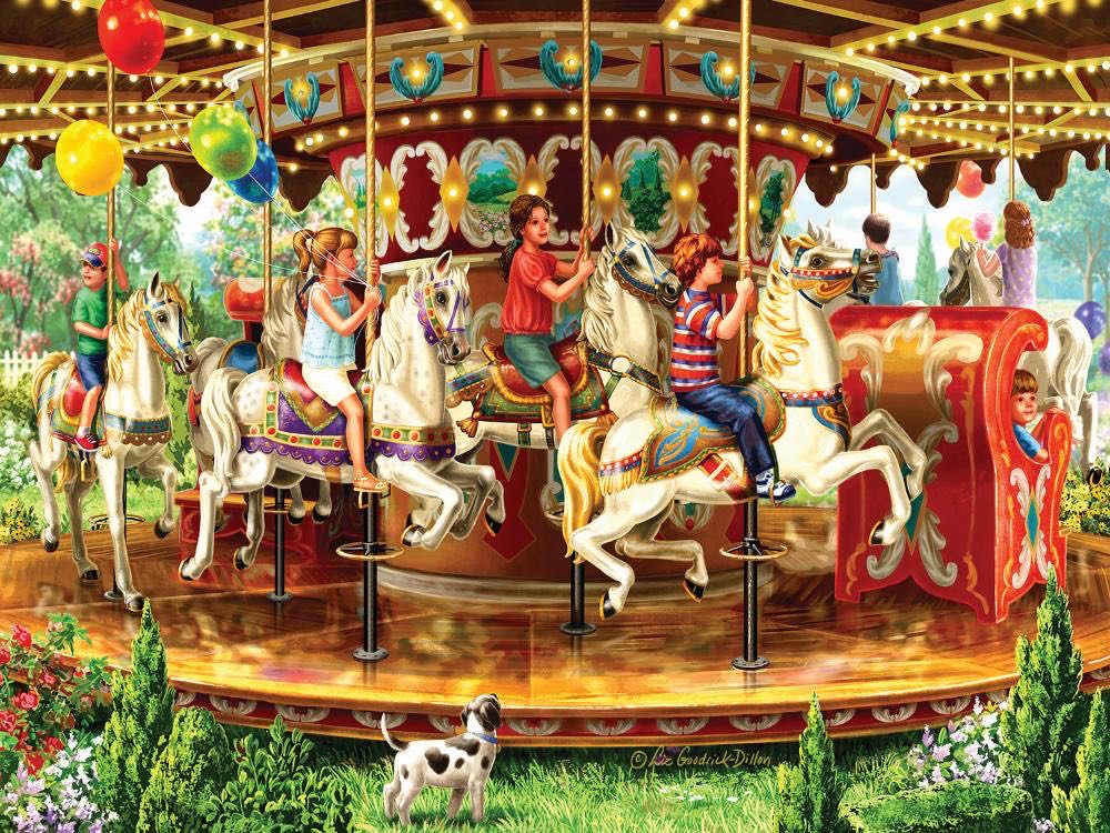 Carousel Ride Jenn - SunsOut puzzle collectible [Barcode 796780597983] - Main Image 2