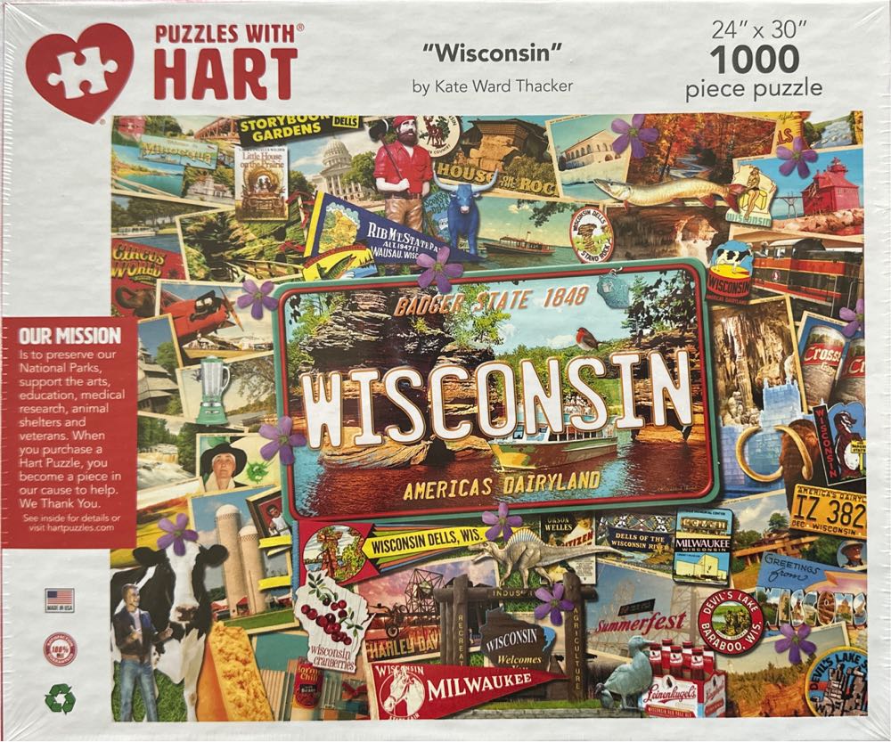 Wisconsin - Hart Puzzles puzzle collectible [Barcode 704846706040] - Main Image 2