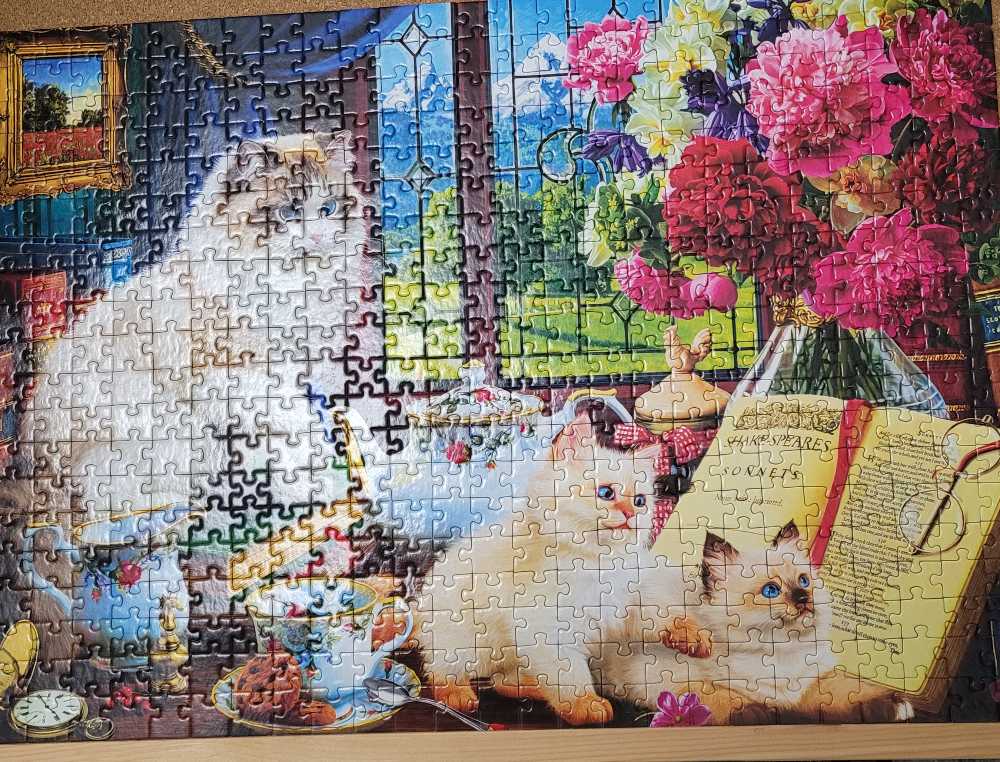 Kittens And Books. RECYCLED  - Corner Piece 🇬🇧 puzzle collectible [Barcode 5052089293397] - Main Image 2