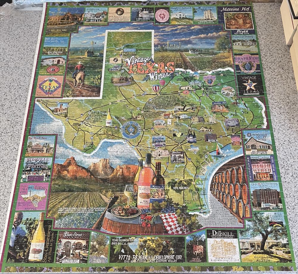 Vintage Texas Wines-NIB - White Mountain Puzzles puzzle collectible [Barcode 724819246984] - Main Image 3