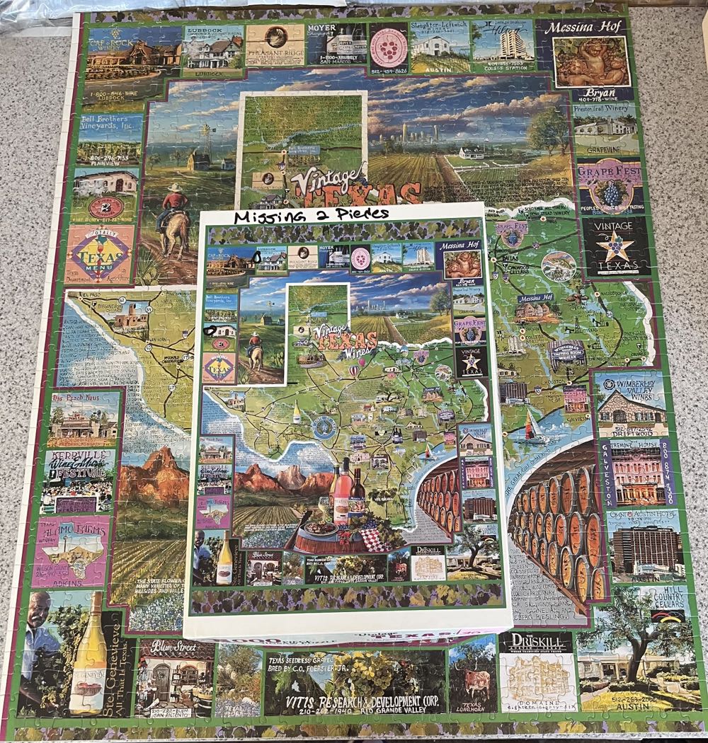 Vintage Texas Wines-NIB - White Mountain Puzzles puzzle collectible [Barcode 724819246984] - Main Image 4