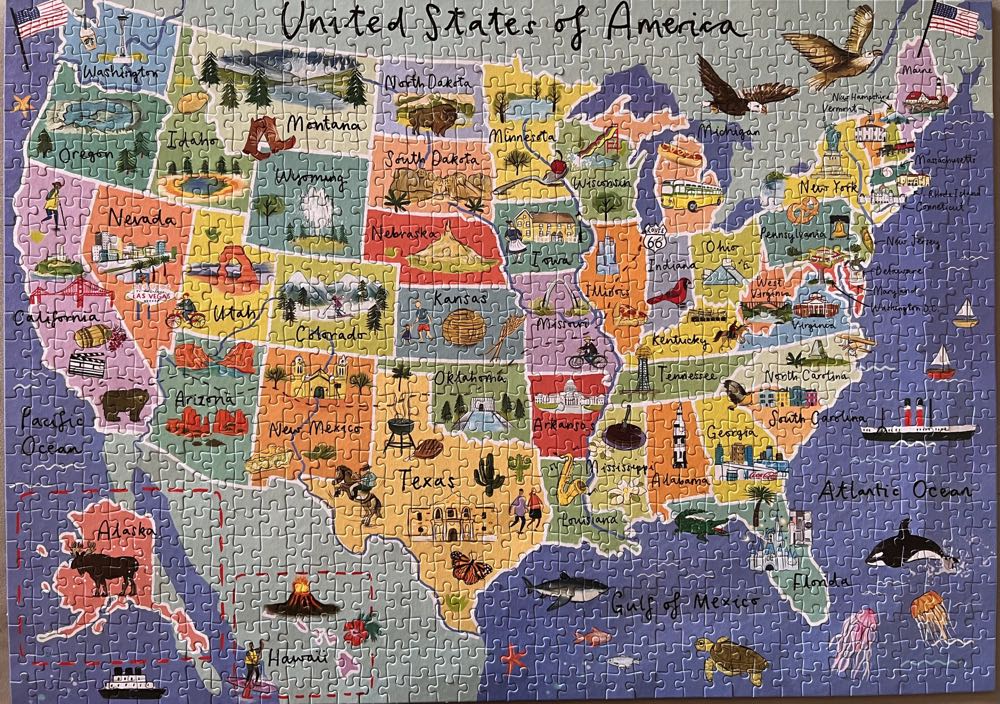 USA Map Puzzle - Talking Tables puzzle collectible [Barcode 5052715116182] - Main Image 2