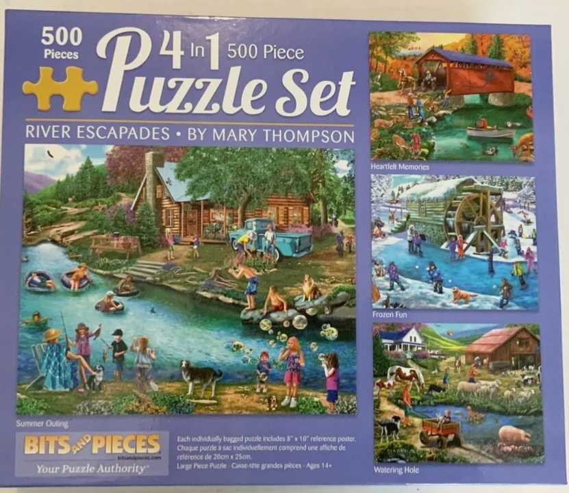 River Escapades 4 X 500 - Bits & Pieces puzzle collectible - Main Image 1