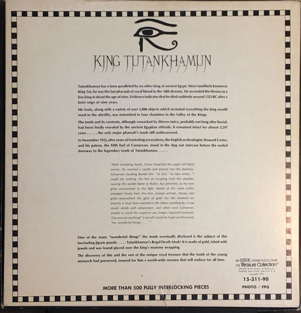 King Tutankhamun - Round - Eaton Jigsaw Puzzle puzzle collectible - Main Image 2