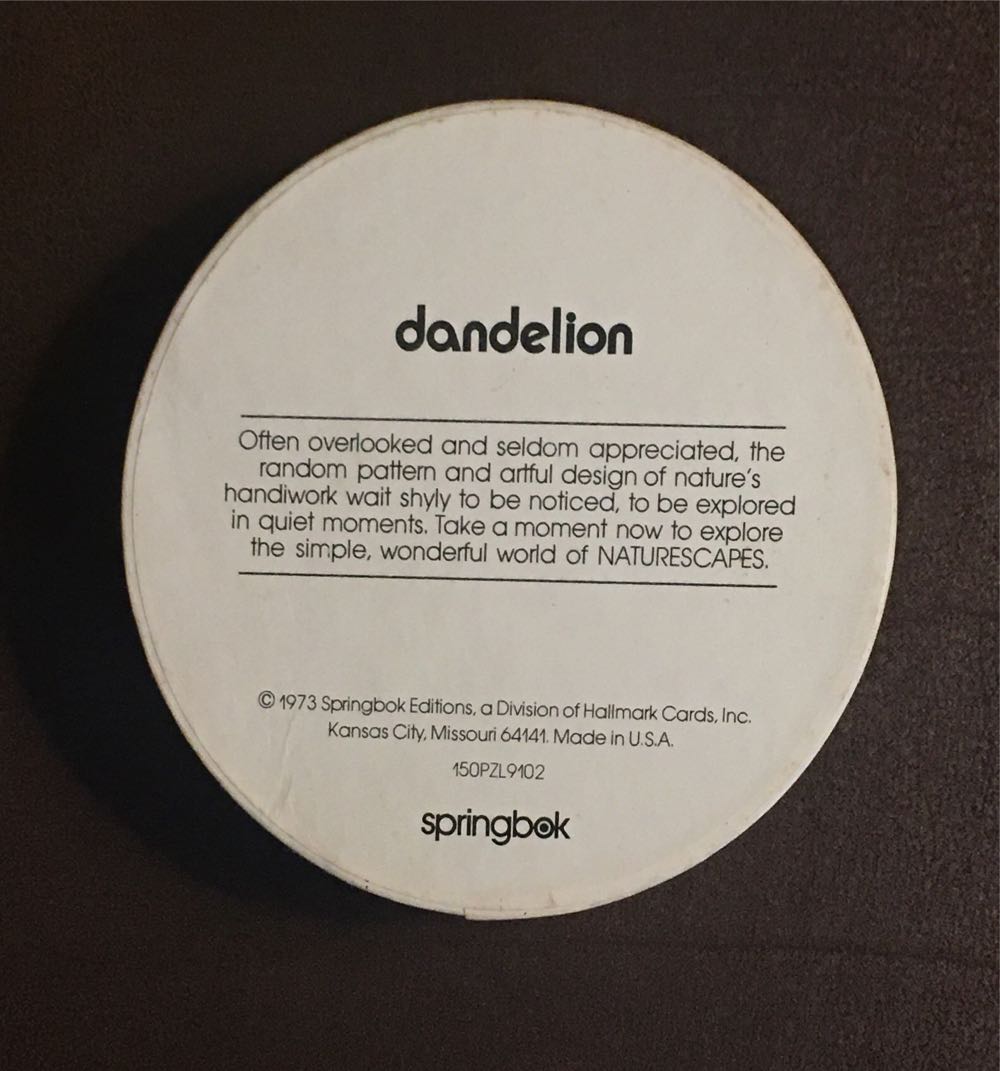 Dandelion - Mini Round - Springbok puzzle collectible - Main Image 2