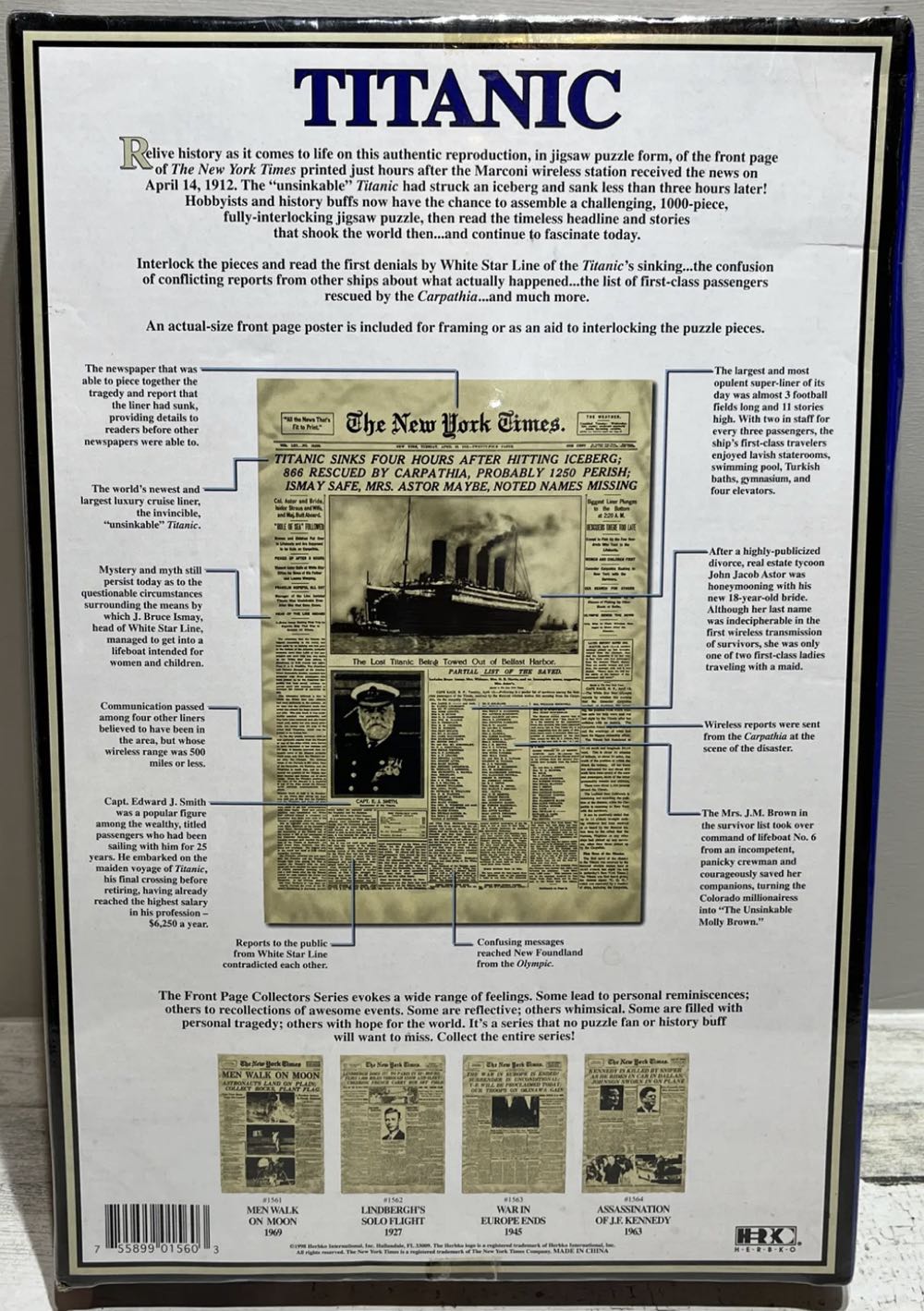 New York Times Titanic - Herbko puzzle collectible [Barcode 755899015603] - Main Image 2