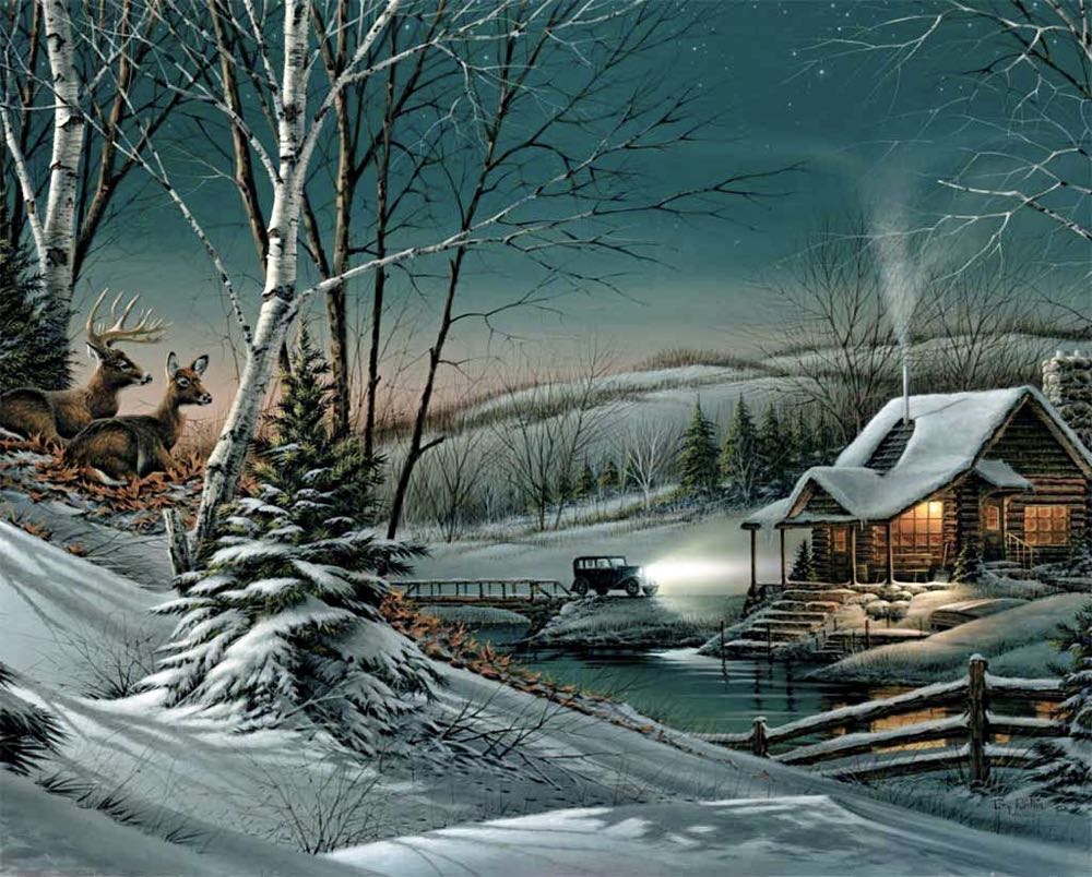 Terry Redlin : Evening with Friends - White Mountain puzzle collectible [Barcode 724819251445] - Main Image 2