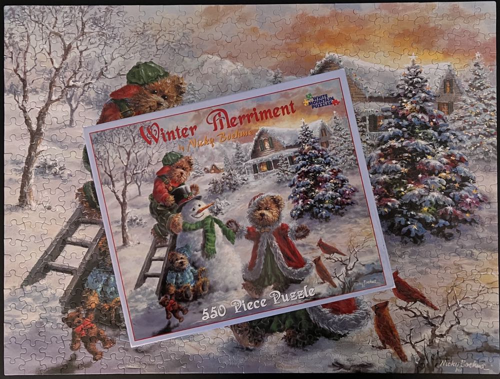 Winter Merriment  - White Mountain puzzle collectible [Barcode 724819249411] - Main Image 4