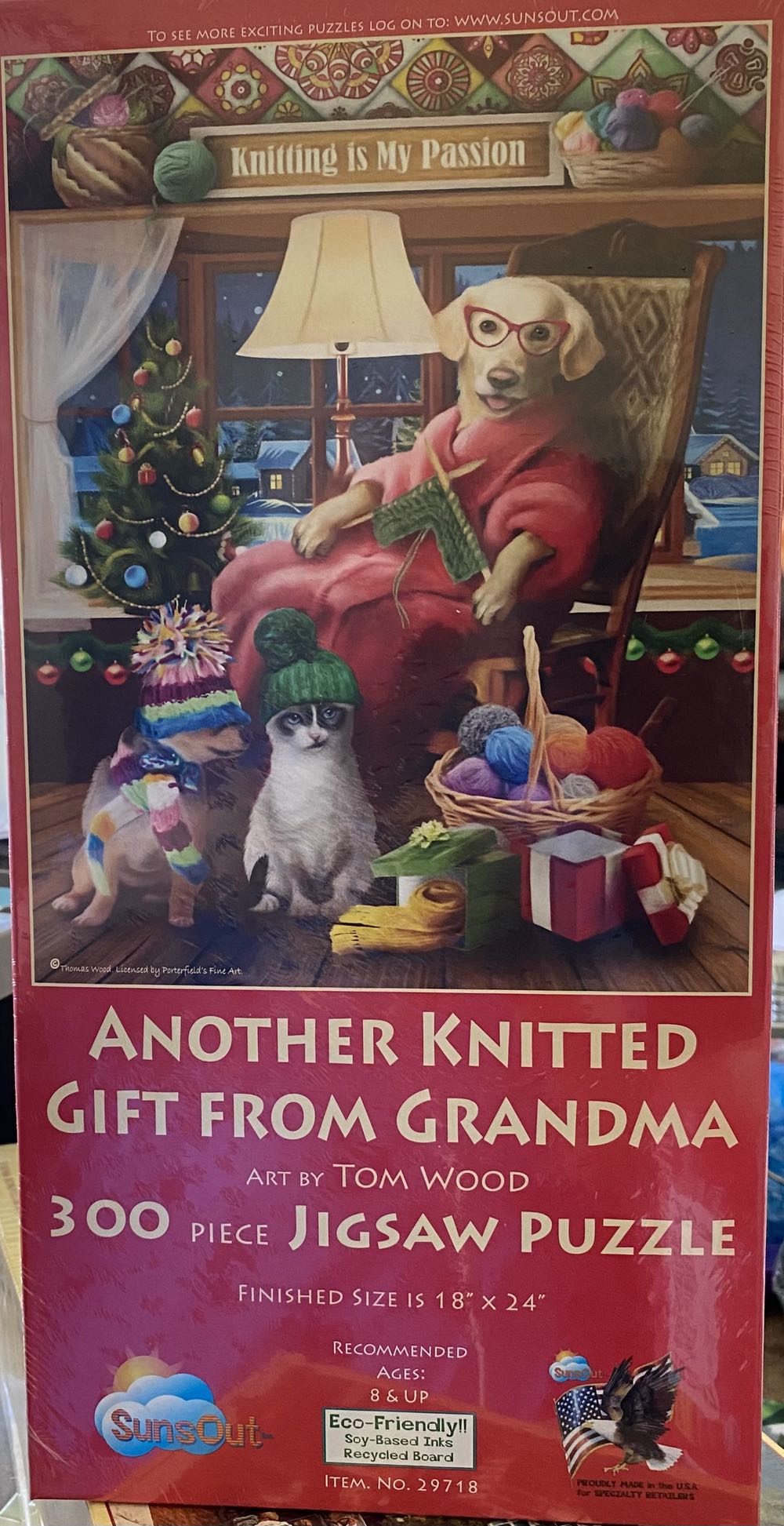 Another Knitted Gift From Grandma Teresa Lilly  - SunsOut puzzle collectible [Barcode 796780297180] - Main Image 2