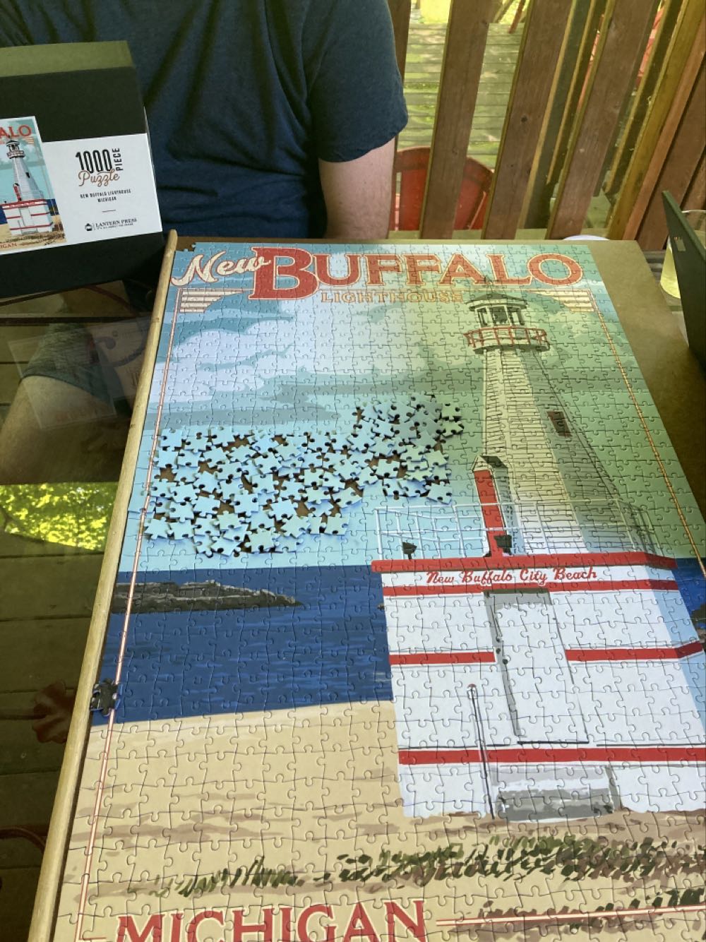 New Buffalo Lighthouse - Lantern Press puzzle collectible [Barcode 744252437619] - Main Image 2