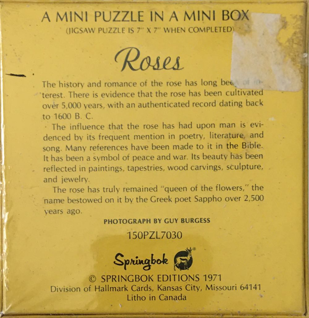 Roses - Mini - Springbok puzzle collectible - Main Image 2