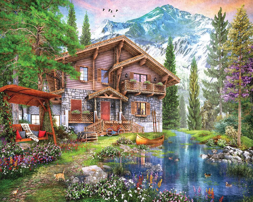 Mountain Chalet - White Mountain puzzle collectible [Barcode 724819265756] - Main Image 2