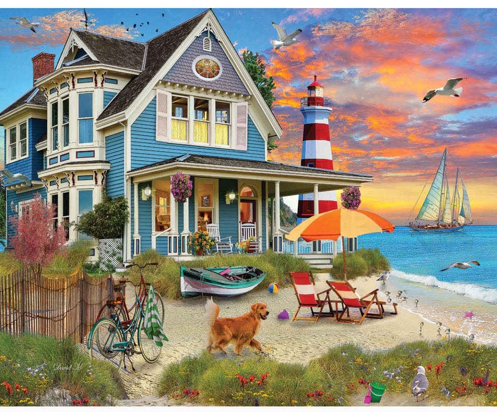Beach Sunset - White Mountain Puzzles puzzle collectible [Barcode 724819265633] - Main Image 2