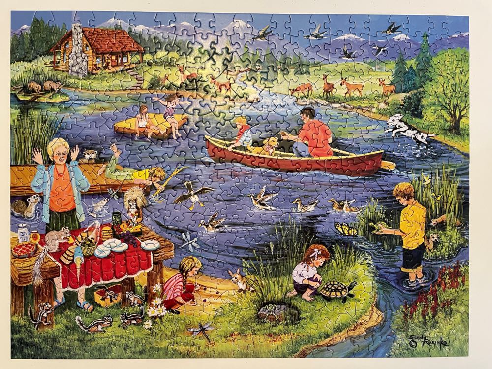Family Fun At The Lake - Bits And Pieces puzzle collectible [Barcode 192949050434] - Main Image 2
