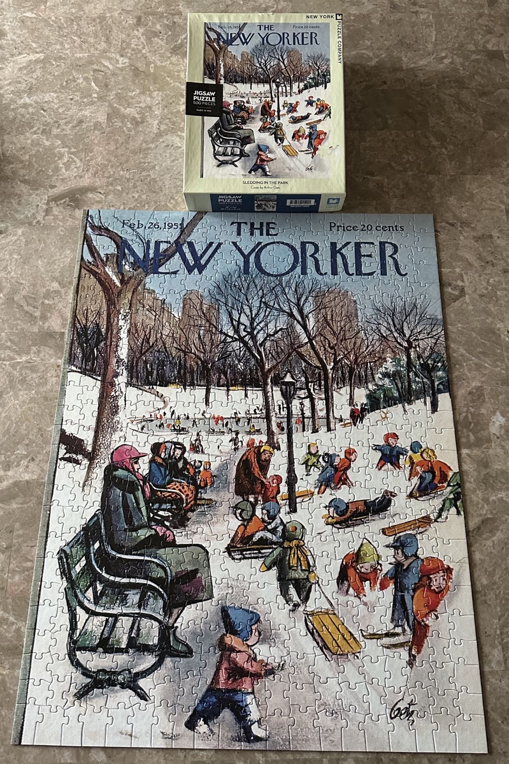 Sledding in the Park - New York Puzzle Company 🇺🇸 puzzle collectible [Barcode 819844015220] - Main Image 2