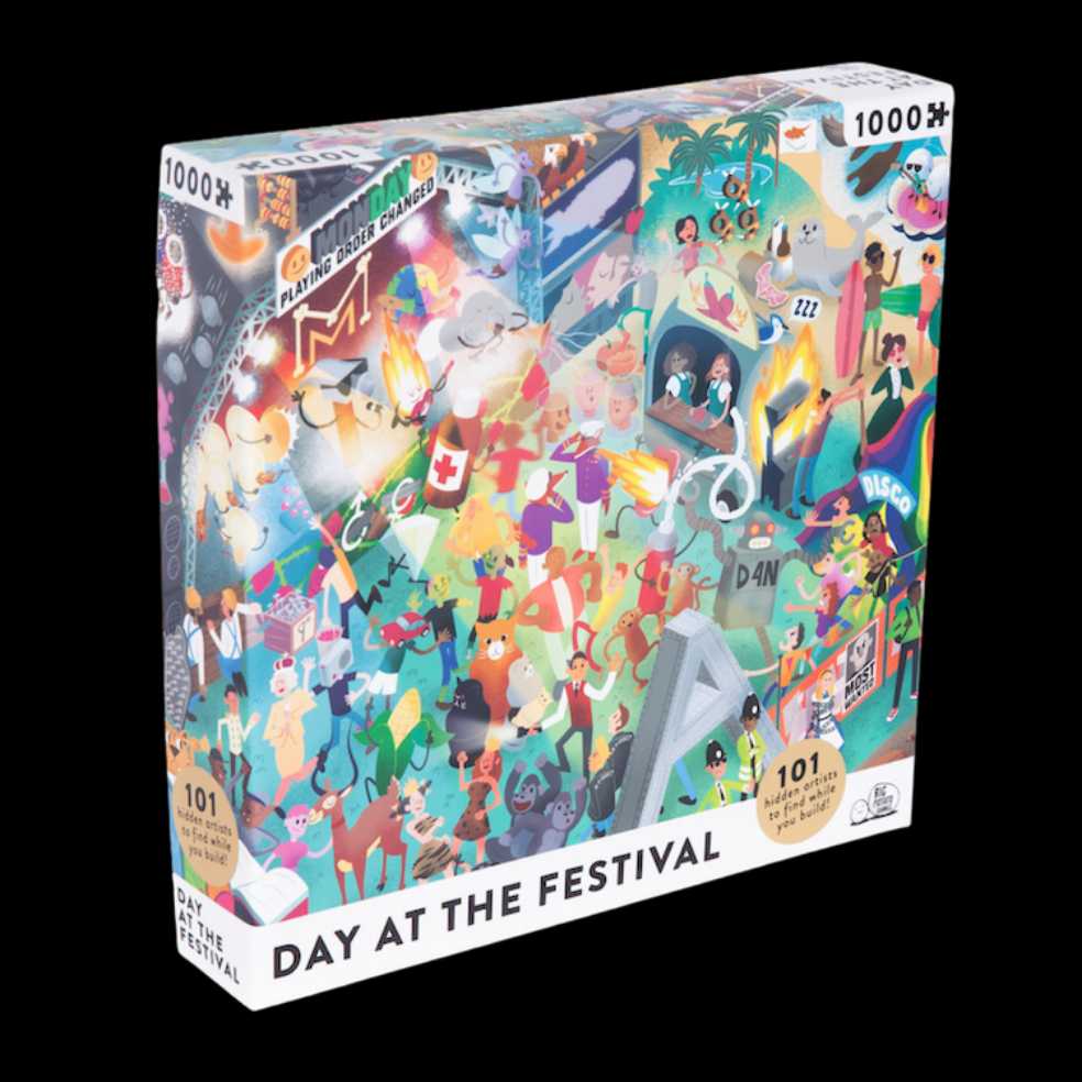 Day At The Festival: Music Jigsaw Puzzle For Adults Pieces Filled With 101 Bands To Find - Big Potato puzzle collectible [Barcode 5060579761530] - Main Image 2