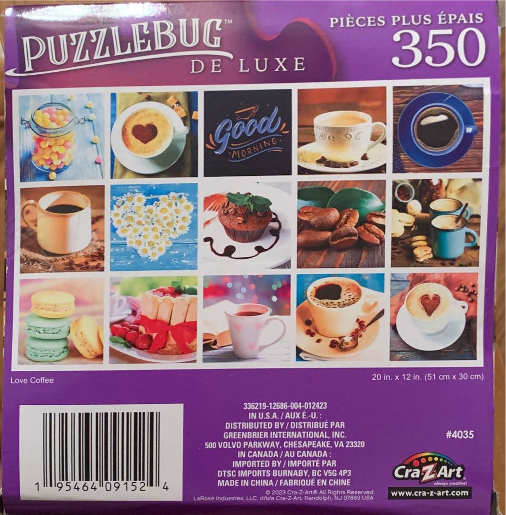 Love Coffee - Puzzlebug / CraZArt puzzle collectible [Barcode 195464091524] - Main Image 2