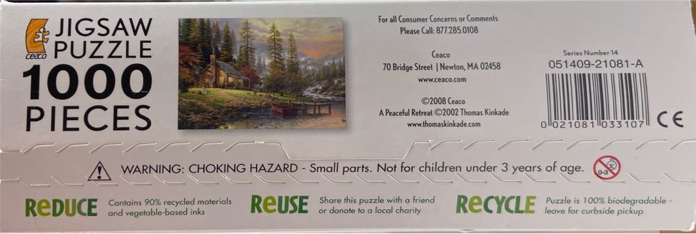 A Peaceful Retreat - Ceaco puzzle collectible [Barcode 021081033107] - Main Image 3
