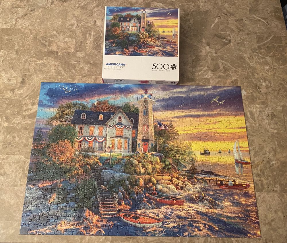 Rock Island Lighthouse - Buffalo Games 🇺🇸 puzzle collectible [Barcode 079346370023] - Main Image 2