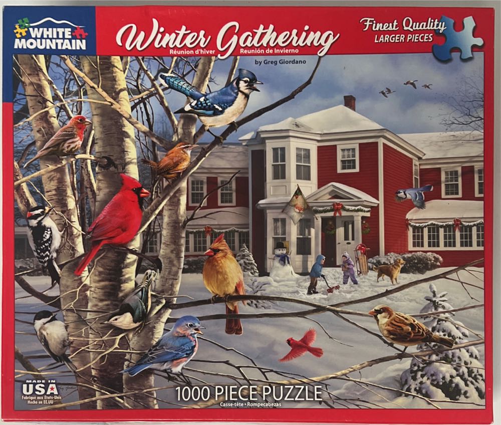 Winter Gathering - White Mountain Puzzles puzzle collectible [Barcode 724819260003] - Main Image 2