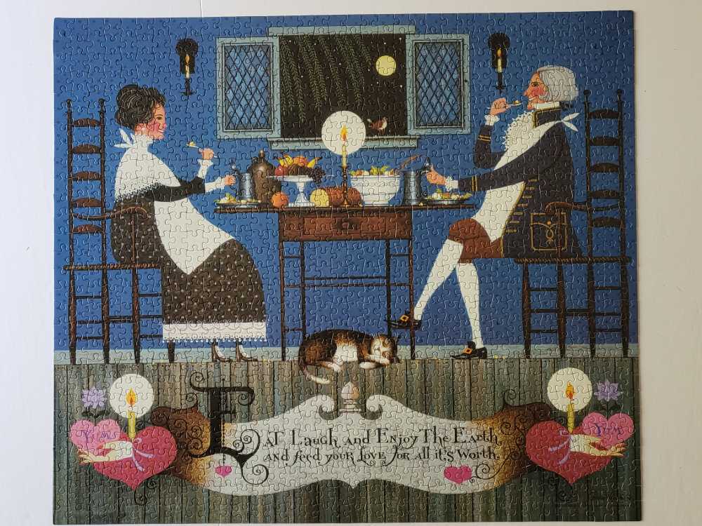 Dining Sweethearts (PC) 💎 - Milton Bradley puzzle collectible [Barcode 032244046797] - Main Image 2