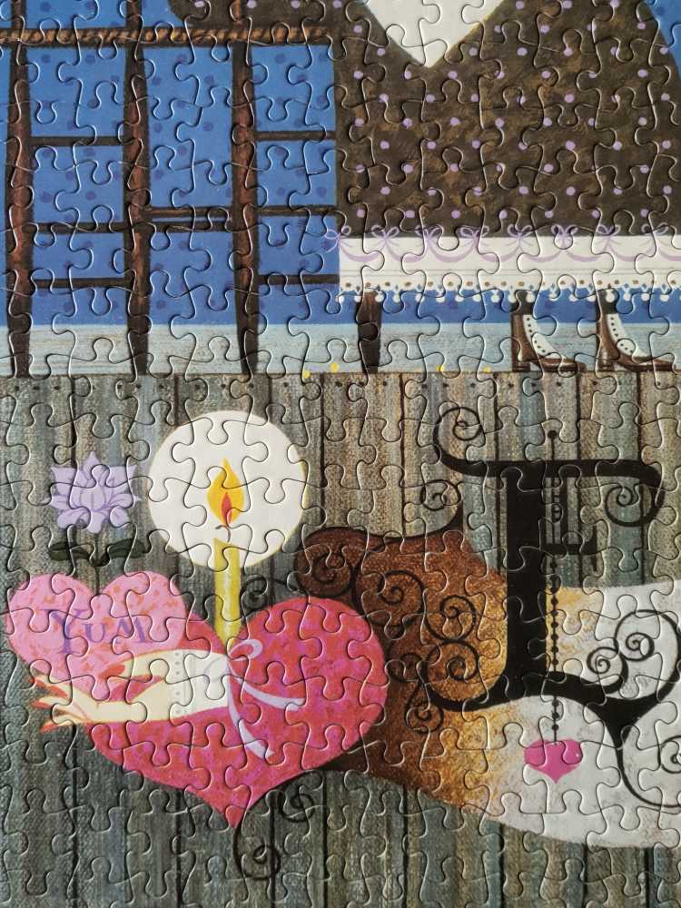 Dining Sweethearts (PC) 💎 - Milton Bradley puzzle collectible [Barcode 032244046797] - Main Image 4