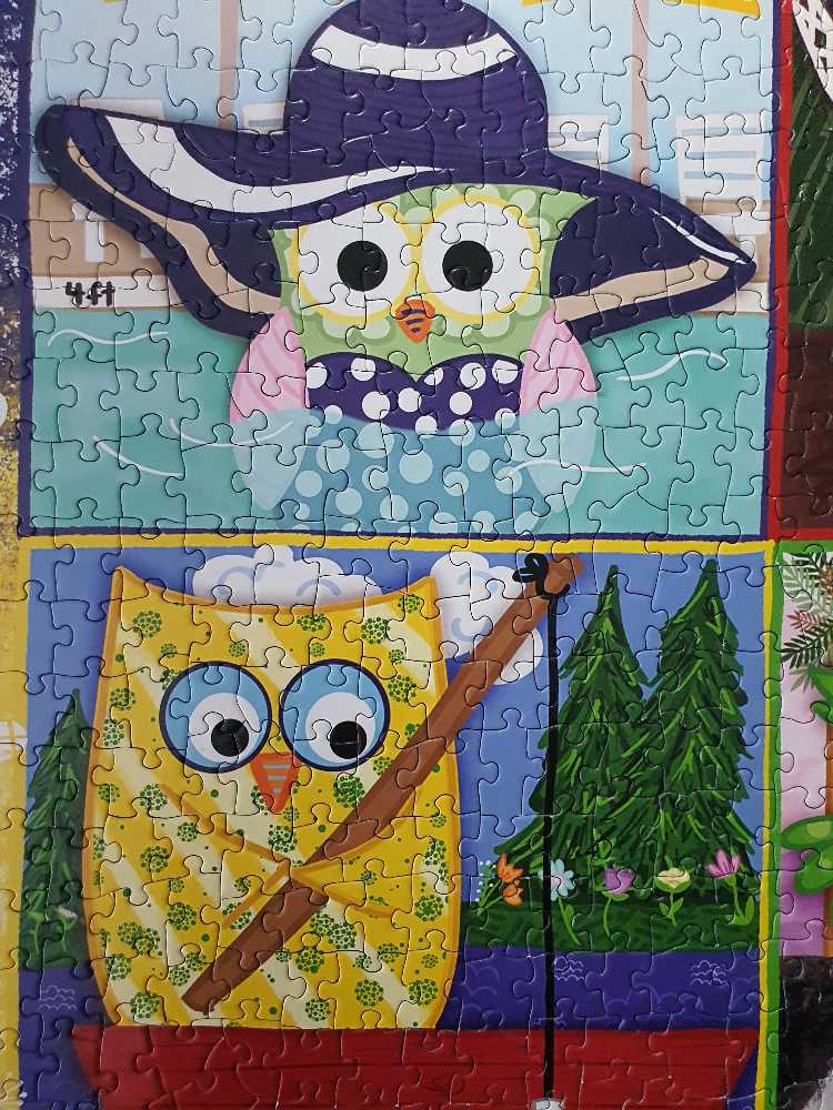 Owls On Vacation - Heritage Puzzle Inc puzzle collectible [Barcode 654497903018] - Main Image 4