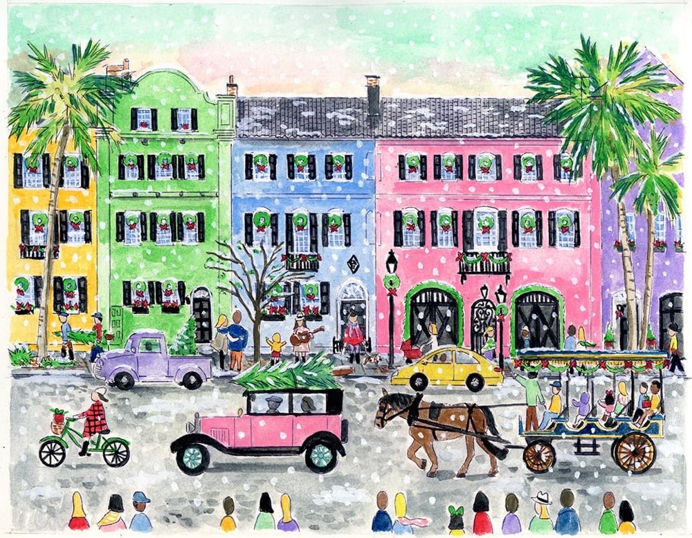 Christmas In Charleston - Y Galison puzzle collectible [Barcode 9780735372030] - Main Image 2