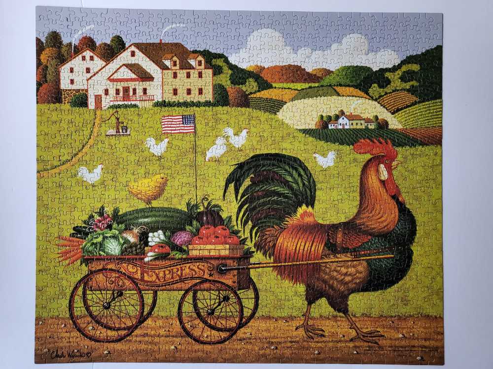 Rooster Express - Milton Bradley puzzle collectible [Barcode 032244046797] - Main Image 2