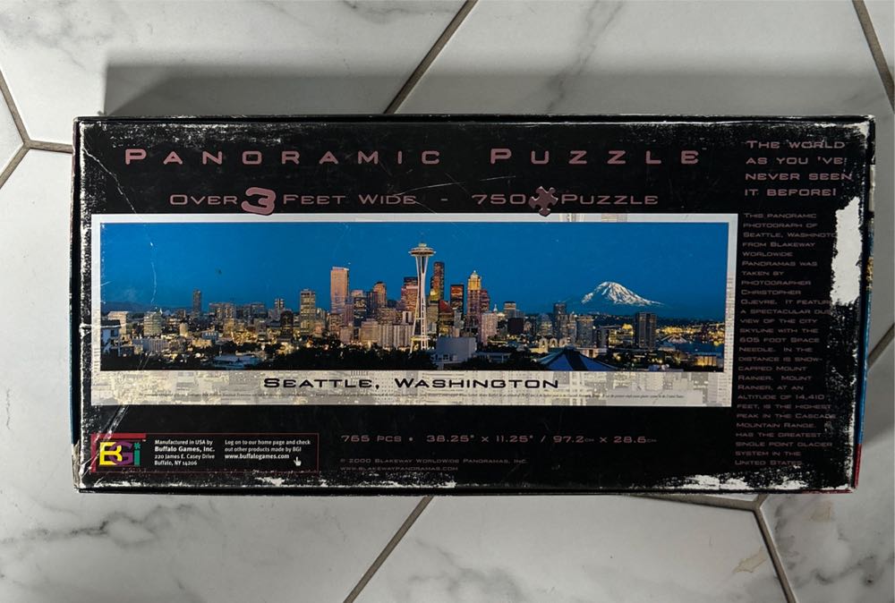Seattle, Washington Panoramic Puzzle - BGi Puzzles puzzle collectible [Barcode 079346140107] - Main Image 2