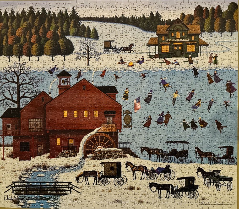 Red Mill Pond - FOR SALE OR TRADE - MB Puzzle puzzle collectible - Main Image 2