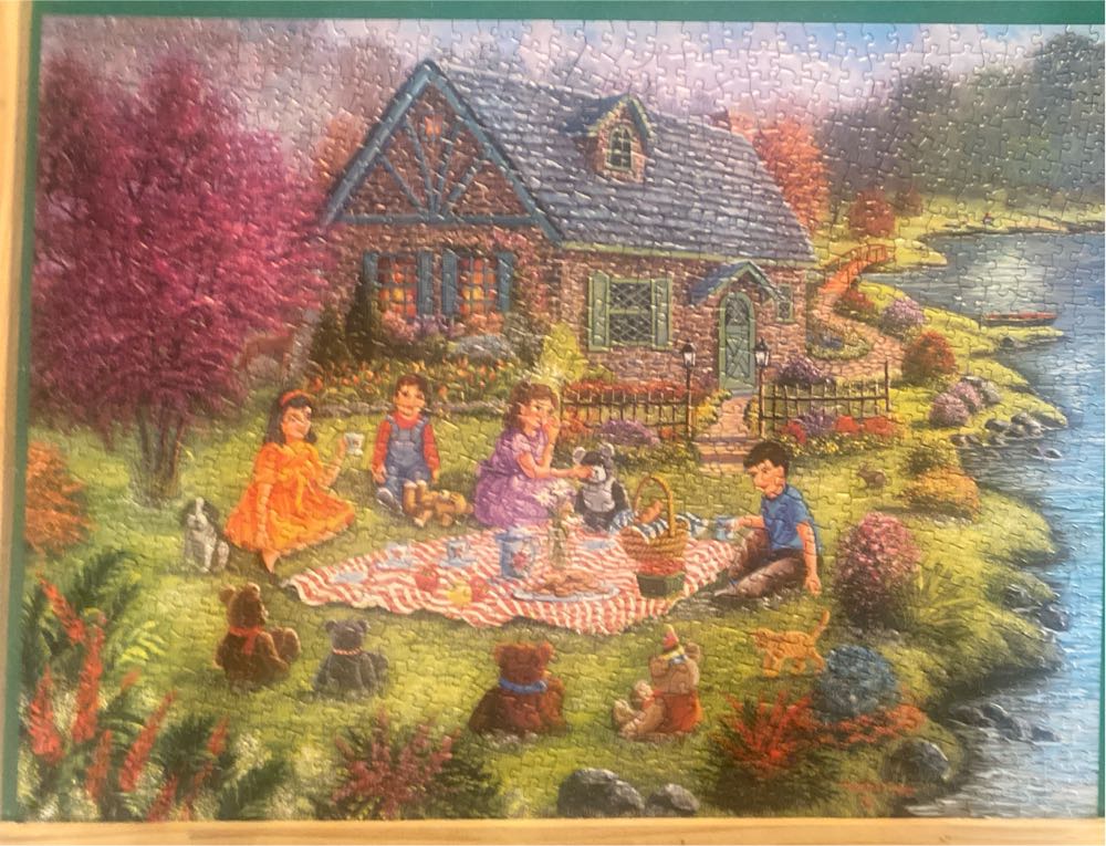 Picnic At Lakewood College - Bits And Pieces puzzle collectible [Barcode 192949061645] - Main Image 2
