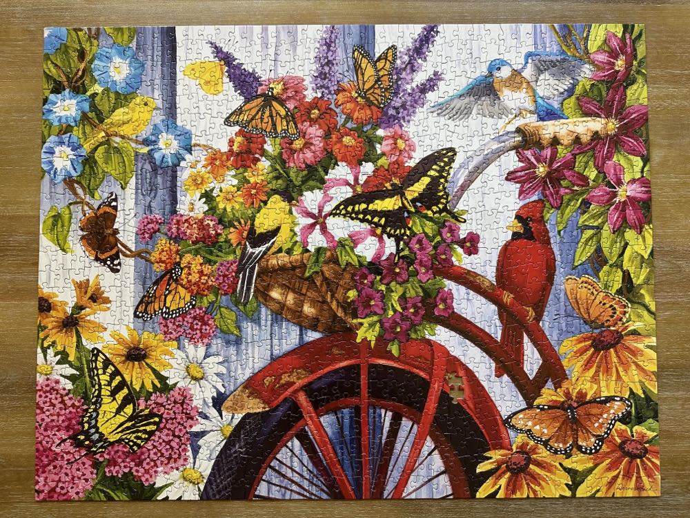 The Old Bicycle And Friends - SunsOut puzzle collectible [Barcode 796780629820] - Main Image 2