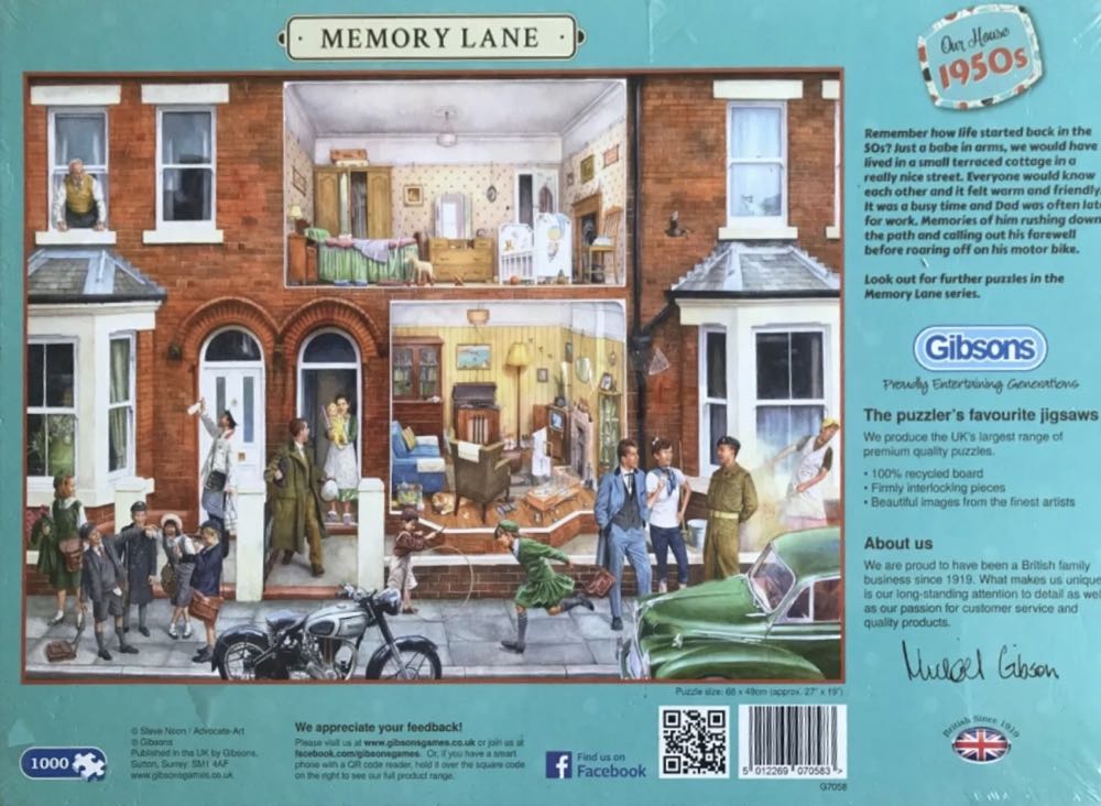 Memory Lane - Our House 1950’s - Gibsons puzzle collectible [Barcode 5012269070583] - Main Image 4
