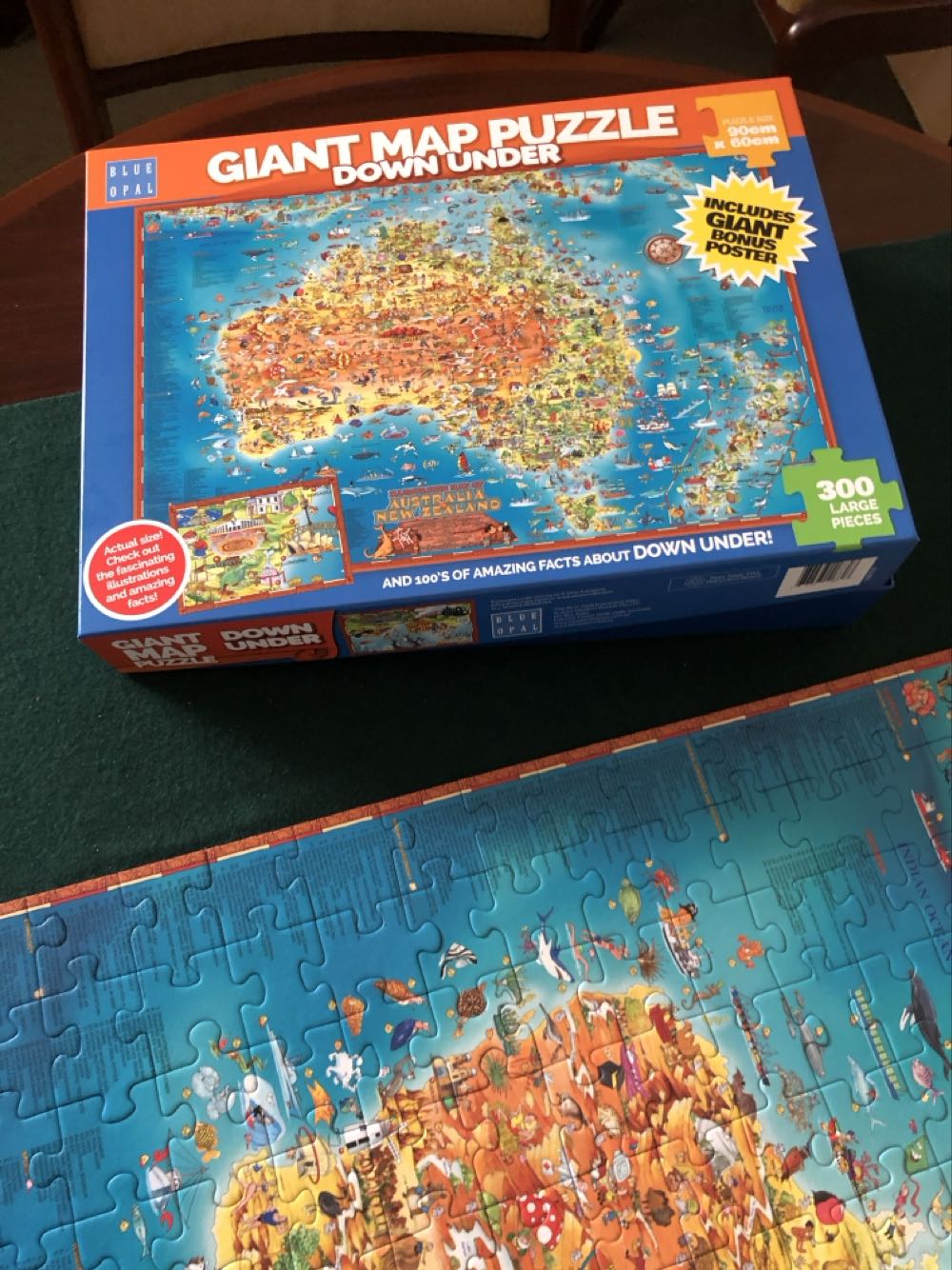 Giant Map Puzzle Of Australia And New Zealand - Blue Opal 🇦🇺 puzzle collectible [Barcode 633793020902] - Main Image 4