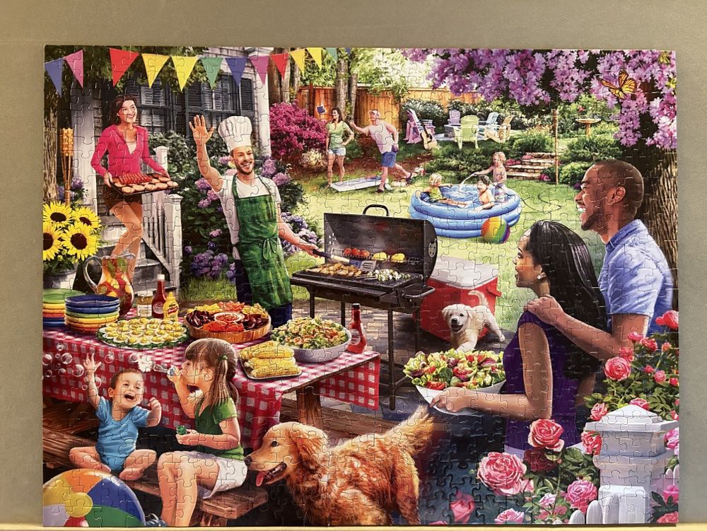 Backyard Barbecue - Cheryl - Vermont Christmas Company puzzle collectible [Barcode 819273023261] - Main Image 2
