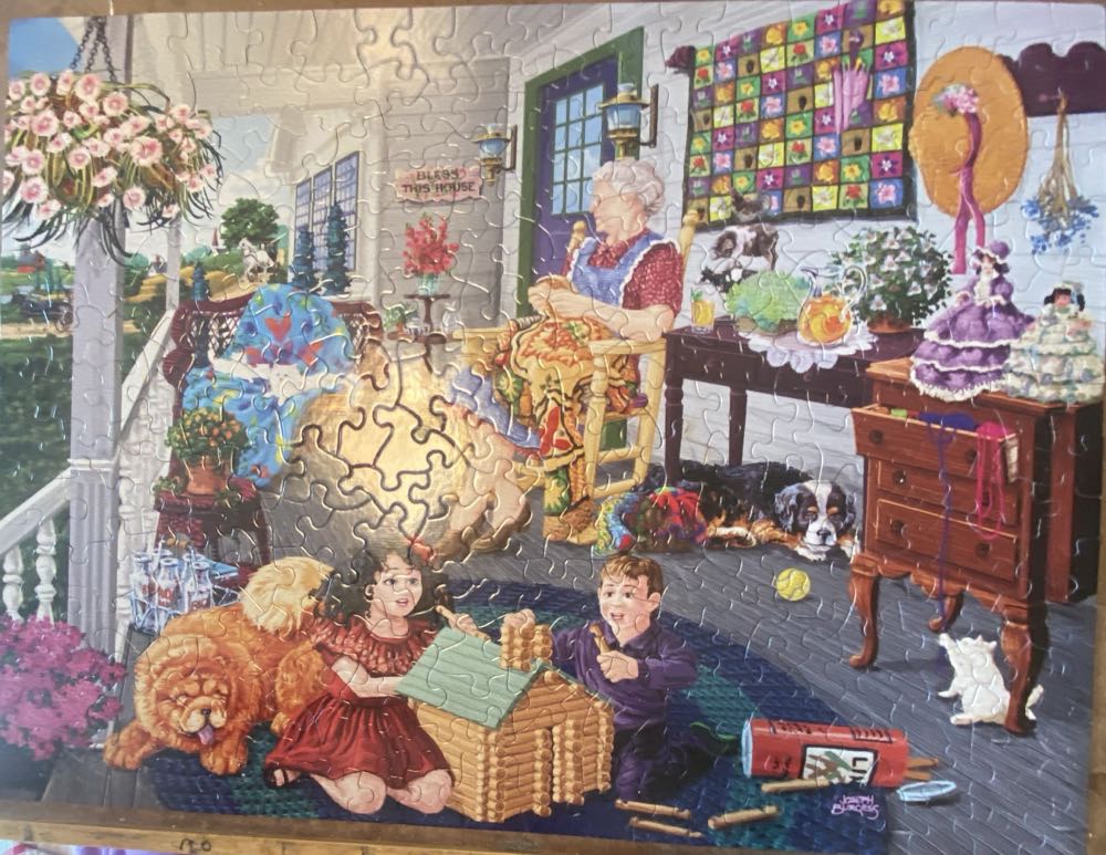 Visiting Grandma - SunsOut puzzle collectible [Barcode 796780389090] - Main Image 3