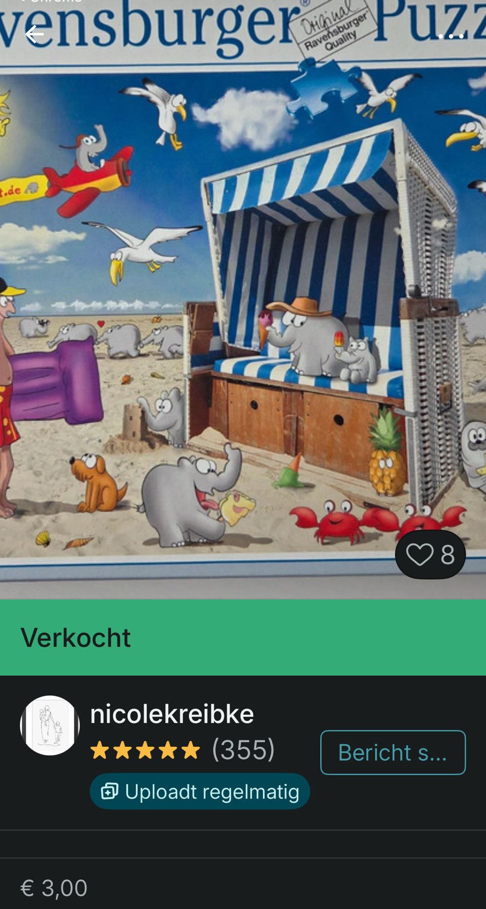 Ottifanten Im Urlaub - Ravensburger puzzle collectible [Barcode 4005556898305] - Main Image 4