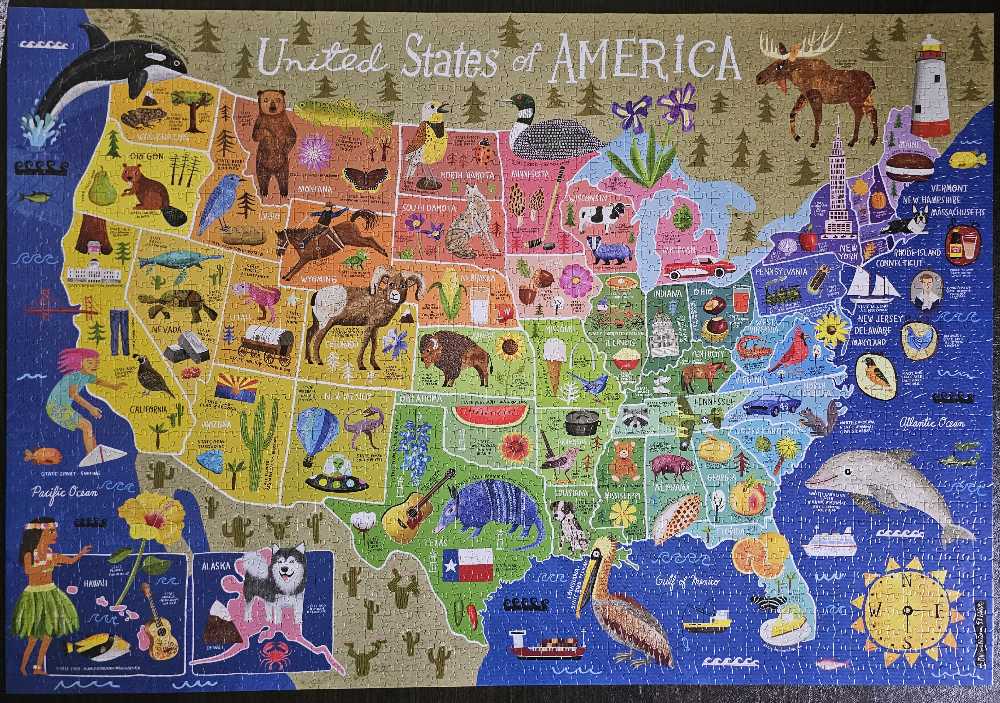 Usa In Color - Buffalo Games puzzle collectible [Barcode 079346023325] - Main Image 2