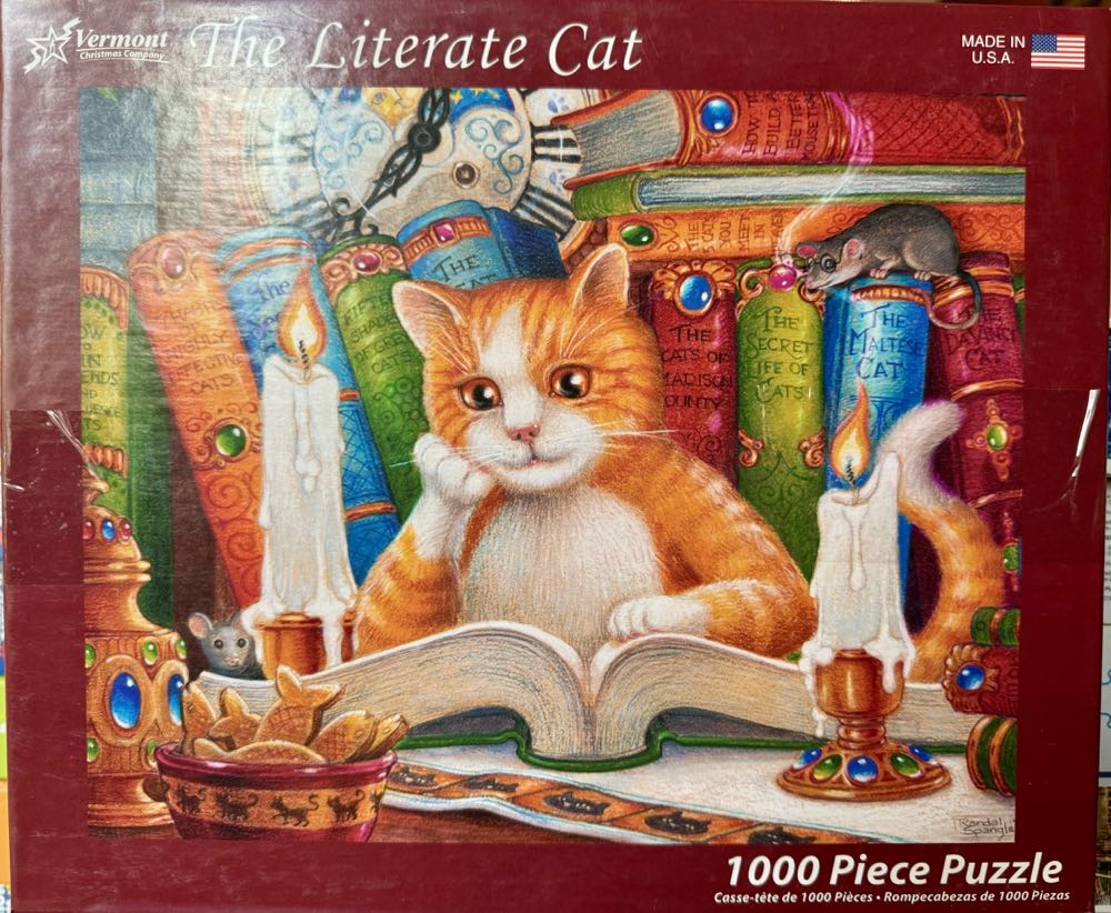 Literate Cat - Stephanie - Vermont Christmas Company puzzle collectible [Barcode 871241007000] - Main Image 2