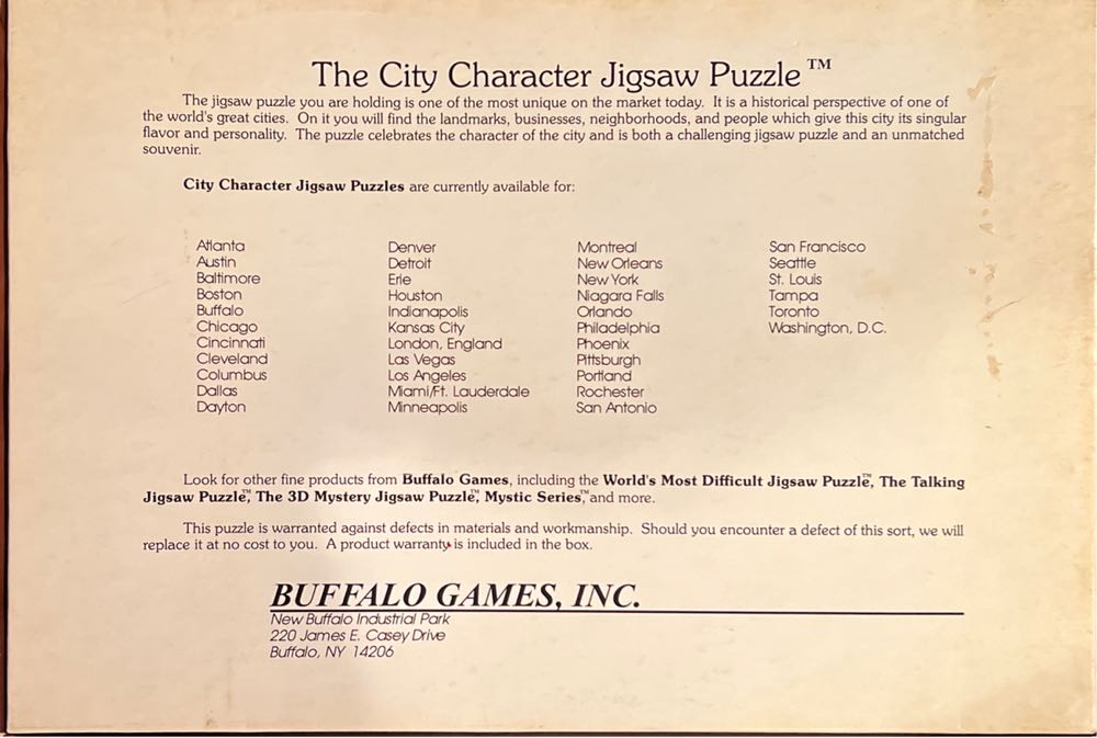 New York City - Buffalo Games puzzle collectible [Barcode 079346973224] - Main Image 2