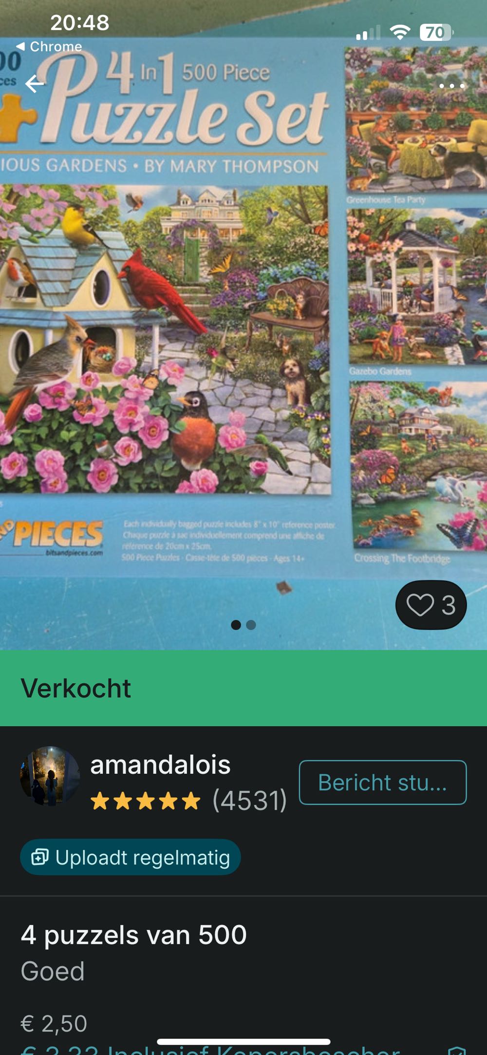 Glorious Gardens 🟦 - Bits & Pieces Puzzle puzzle collectible [Barcode 192949059109] - Main Image 3