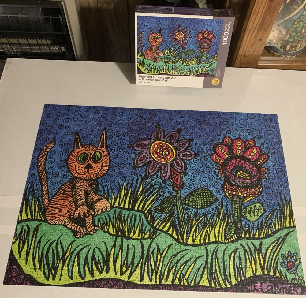 Kitty And Flowers Against A Prussian Blue - Very Good Puzzle puzzle collectible [Barcode 851466008273] - Main Image 2
