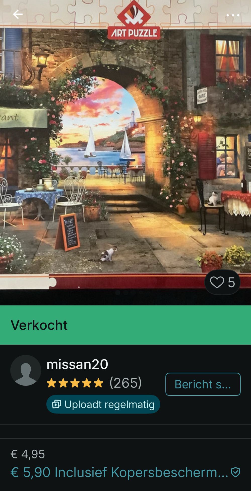 The Seaside Restaurant 🟦 - Art Puzzle puzzle collectible [Barcode 8682450142206] - Main Image 4