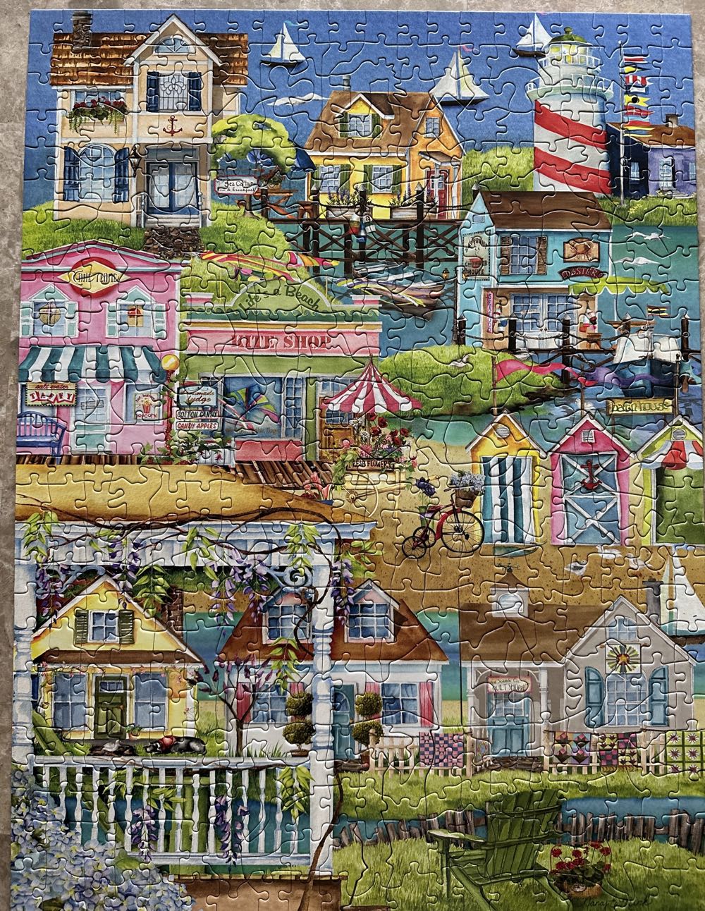 Village By The Sea - Pastime Puzzles puzzle collectible [Barcode 714043071100] - Main Image 3