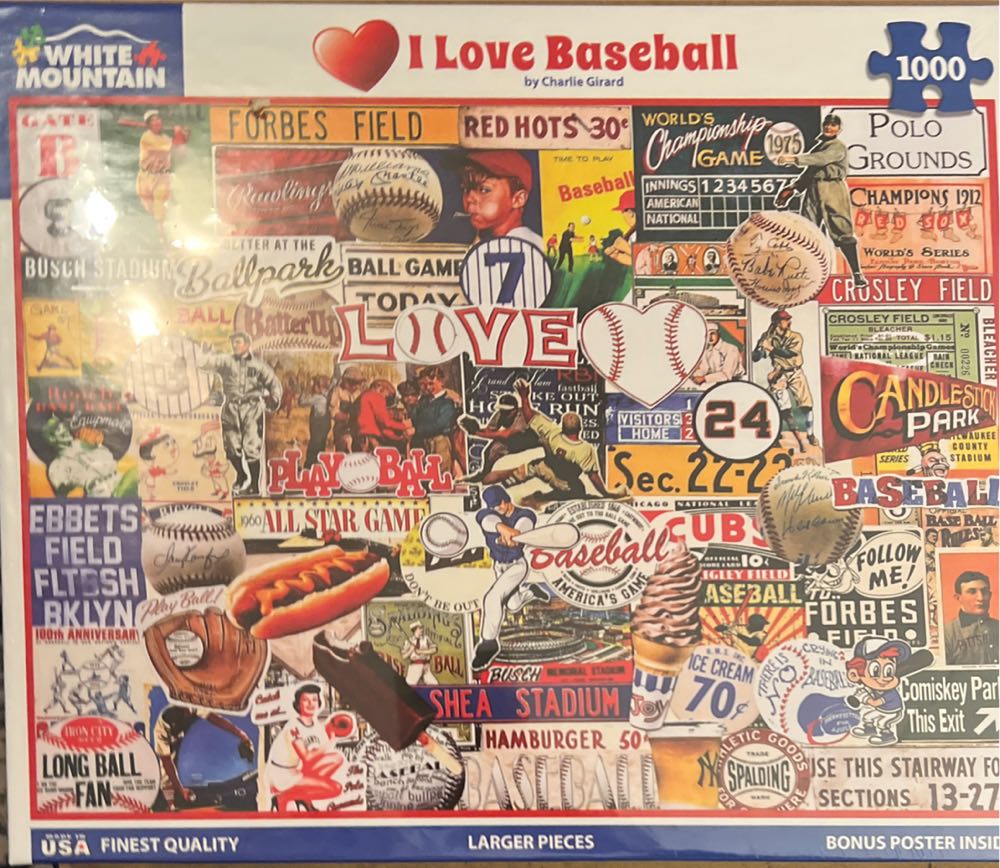 I Love Baseball - White Mountain Puzzles, Inc. puzzle collectible [Barcode 724819265800] - Main Image 3