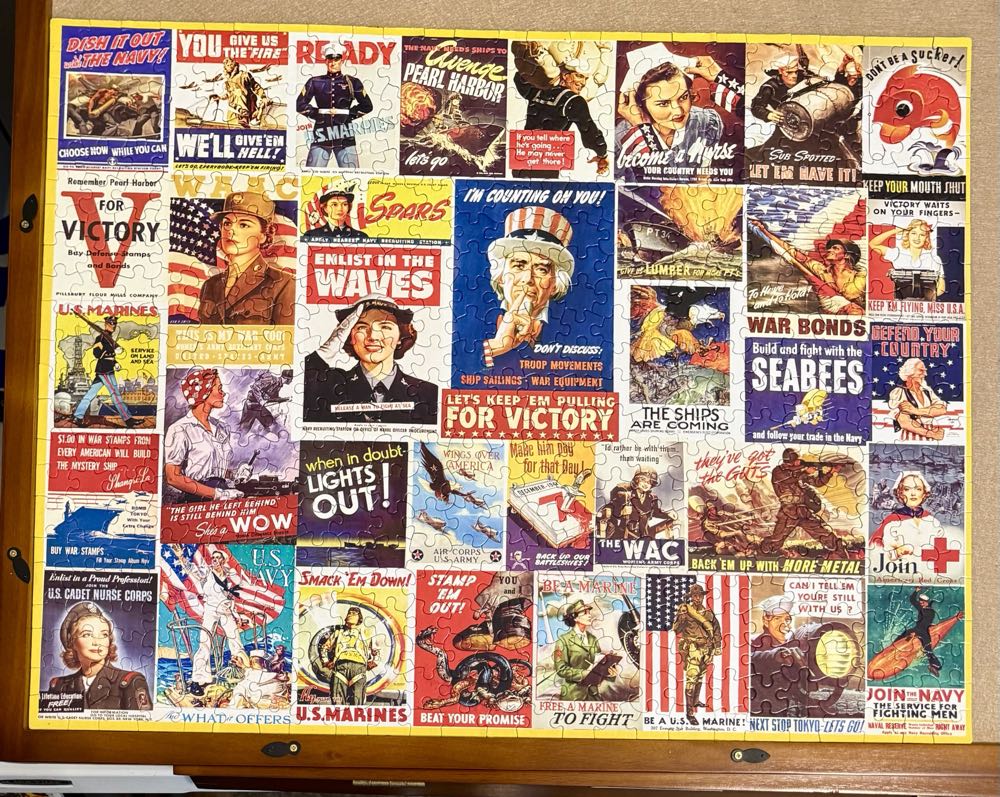 Vintage World War II Posters - V - White Mountain puzzle collectible [Barcode 724819260515] - Main Image 2