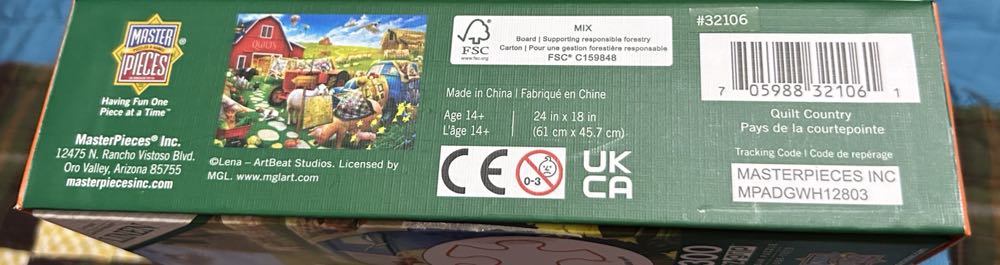 Quilt Country Teresa Lilly  - Master Pieces 🇺🇸 puzzle collectible [Barcode 705988321061] - Main Image 3